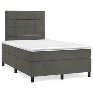 Box spring postel s matrací tmavě šedá 120 x 200 cm samet - obrázek 2
