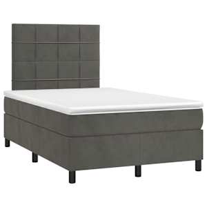 Box spring postel s matrací tmavě šedá 120 x 200 cm samet - obrázek 3