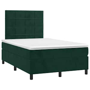 Box spring postel s matrací tmavě zelená 120 x 200 cm samet - obrázek 3
