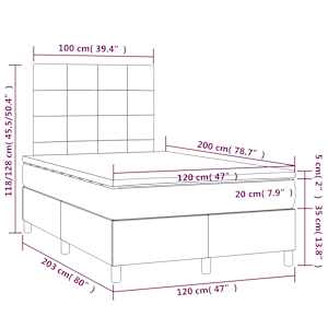 Box spring postel s matrací růžová 120 x 200 cm samet - obrázek 6