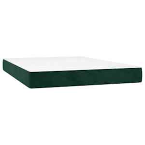 Box spring postel s matrací tmavě zelená 140x190 cm samet - obrázek 5