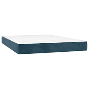 Box spring postel s matrací tmavě modrá 140x190 cm samet - obrázek 5