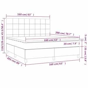 Box spring postel s matrací tmavě zelená 160x200 cm samet - obrázek 7