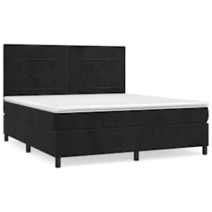 Box spring postel s matrací černá 180x200 cm samet - obrázek 2