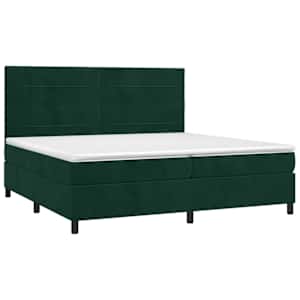 Box spring postel s matrací tmavě zelená 200x200 cm samet - obrázek 3