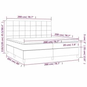 Box spring postel s matrací tmavě modrá 200x200 cm samet - obrázek 7