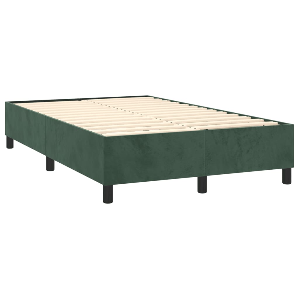 Box spring krevet s madracem tamnozeleni 120x200 cm baršunasti