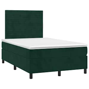 Box spring postel s matrací tmavě zelená 120 x 200 cm samet - obrázek 3