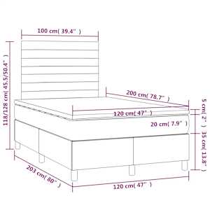 Box spring postel s matrací tmavě zelená 120 x 200 cm samet - obrázek 7