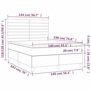 Box spring postel s matrací růžová 140x190 cm samet - obrázek 6