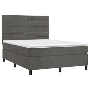 Box spring postel s matrací tmavě šedá 140x200 cm samet - obrázek 3
