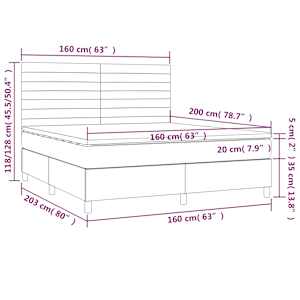 Box spring postel s matrací tmavě zelená 160x200 cm samet - obrázek 7
