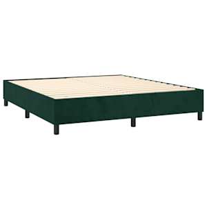 Box spring postel s matrací tmavě zelená 180x200 cm samet - obrázek 4