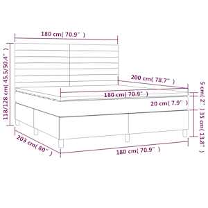 Box spring postel s matrací tmavě zelená 180x200 cm samet - obrázek 7