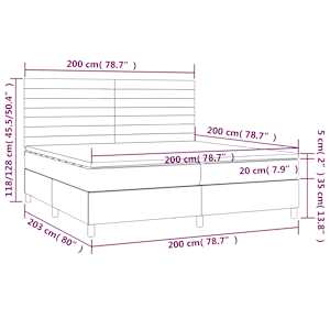 Box spring postel s matrací černá 200x200 cm samet - obrázek 6