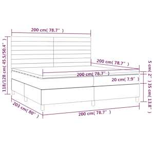 Box spring postel s matrací tmavě zelená 200x200 cm samet - obrázek 7