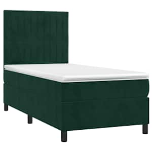 Box spring postel s matrací tmavě zelená 80 x 200 cm samet - obrázek 3