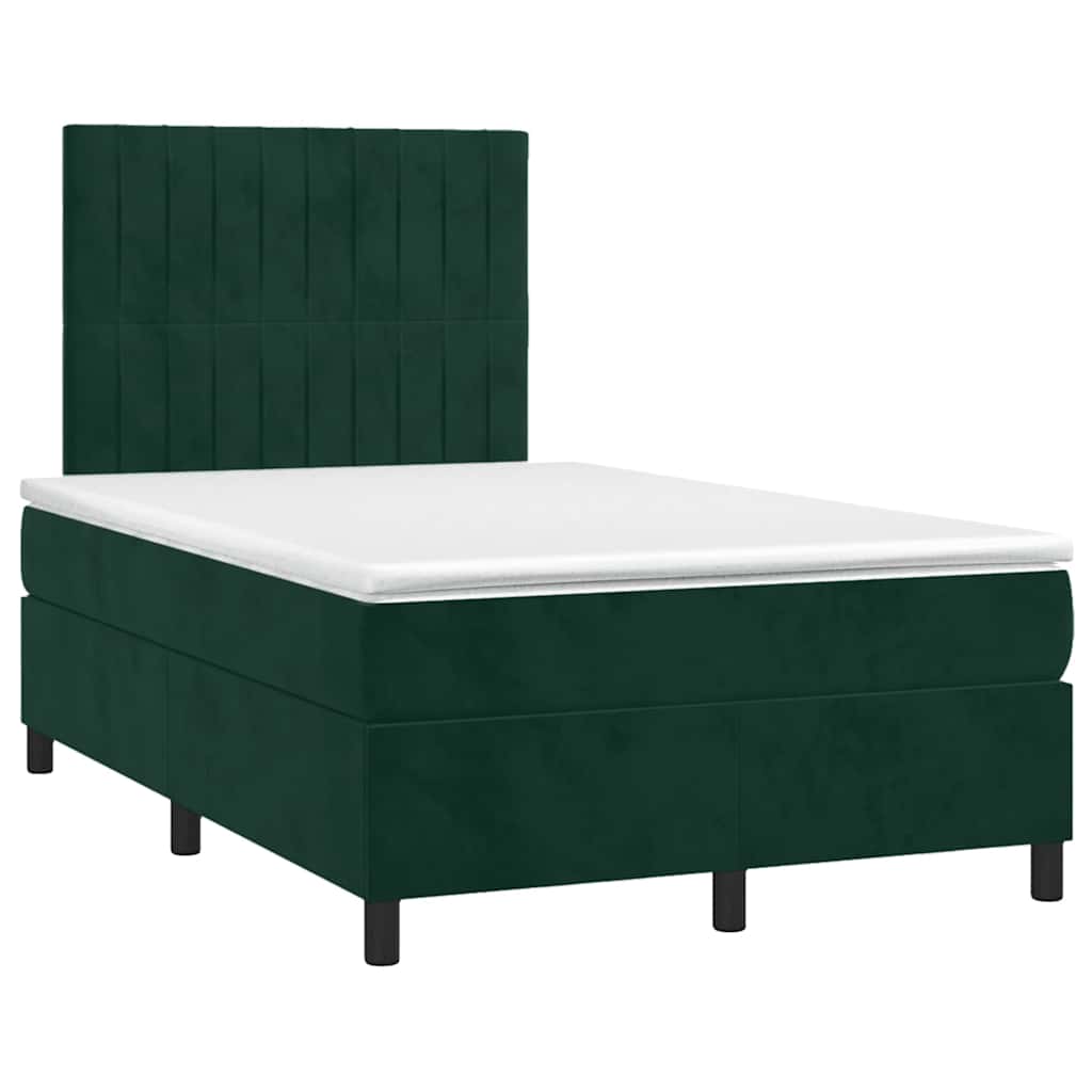 vidaXL Boxspring met matras fluweel donkergroen 120x200 cm groen, foto 4