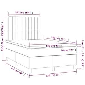 Box spring postel s matrací tmavě modrá 120 x 200 cm samet - obrázek 7