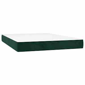 Box spring postelja z vzmetnico temno zelen 140x190 cm žamet - slika 5
