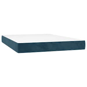 Box spring postel s matrací tmavě modrá 140x190 cm samet - obrázek 5