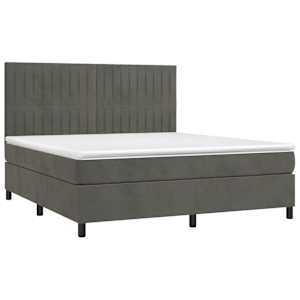 Box spring postel s matrací tmavě šedá 180x200 cm samet - obrázek 3