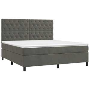 Box spring postel s matrací tmavě šedá 160x200 cm samet - obrázek 3