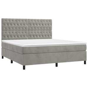 Box spring postel s matrací světle šedá 180x200 cm samet - obrázek 3
