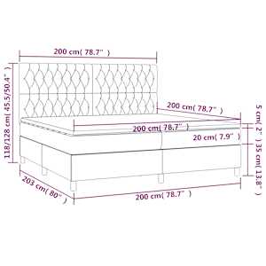 Box spring postel s matrací tmavě modrá 200x200 cm samet - obrázek 7