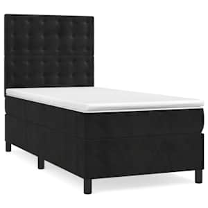 Box spring postel s matrací černá 80 x 200 cm samet - obrázek 2