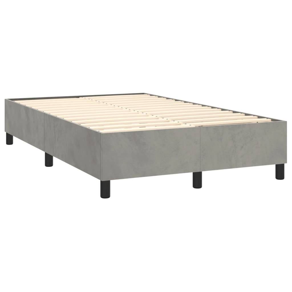 Box spring postelja z vzmetnico svetlo siva 120x200 cm žamet