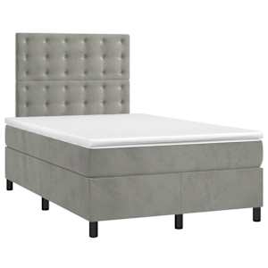 Box spring postel s matrací světle šedá 120 x 200 cm samet - obrázek 3