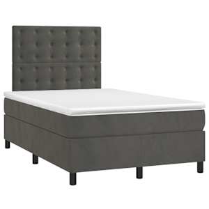 Box spring postel s matrací tmavě šedá 120 x 200 cm samet - obrázek 3