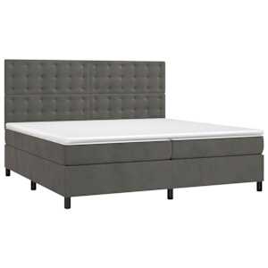 Box spring postel s matrací tmavě šedá 200x200 cm samet - obrázek 3