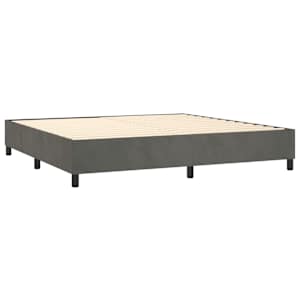 Box spring postel s matrací tmavě šedá 200x200 cm samet - obrázek 4