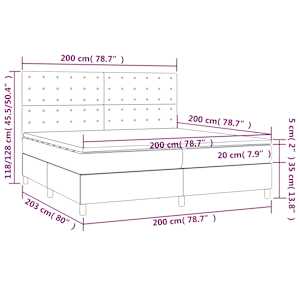 Box spring postel s matrací tmavě zelená 200x200 cm samet - obrázek 6
