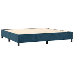 Box spring postel s matrací tmavě modrá 200x200 cm samet - obrázek 4