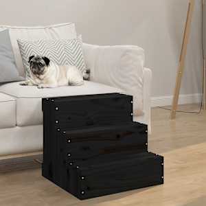 vidaXL Kj&aelig;ledyrstrapp svart 40x37,5x35 cm heltre furu