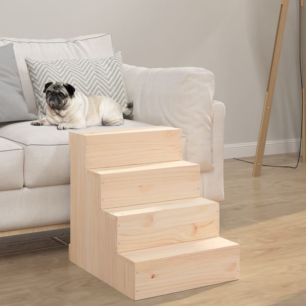 vida XL Haustiertreppe 40x 49x 47 cm Massivholz Kiefer