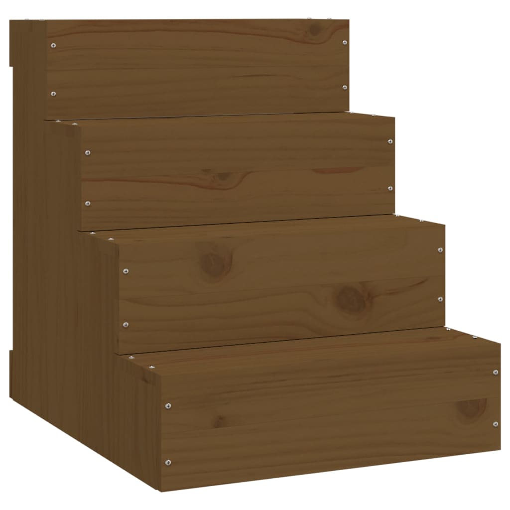 Escalier en bois de pin marron pour chien - 40x49x47 cm