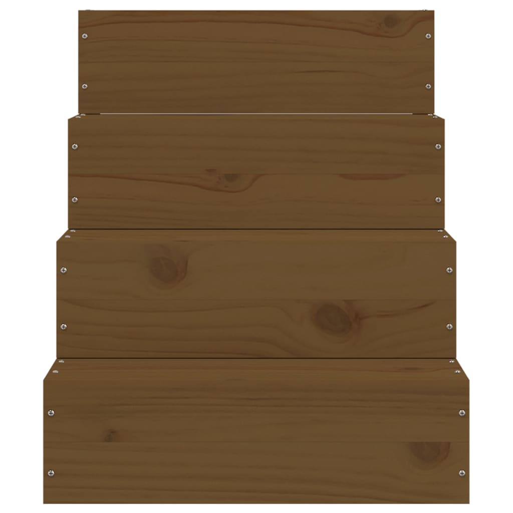 Mézbarna tömör fenyőfa kisállat lépcső 40 x 49 x 47 cm 
