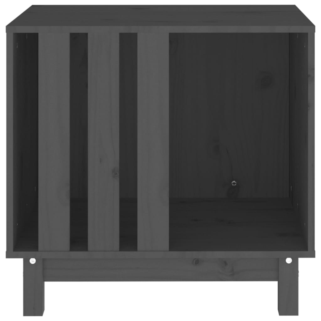 Niche d'intérieur en bois gris pour chien - 60x45x57 cm