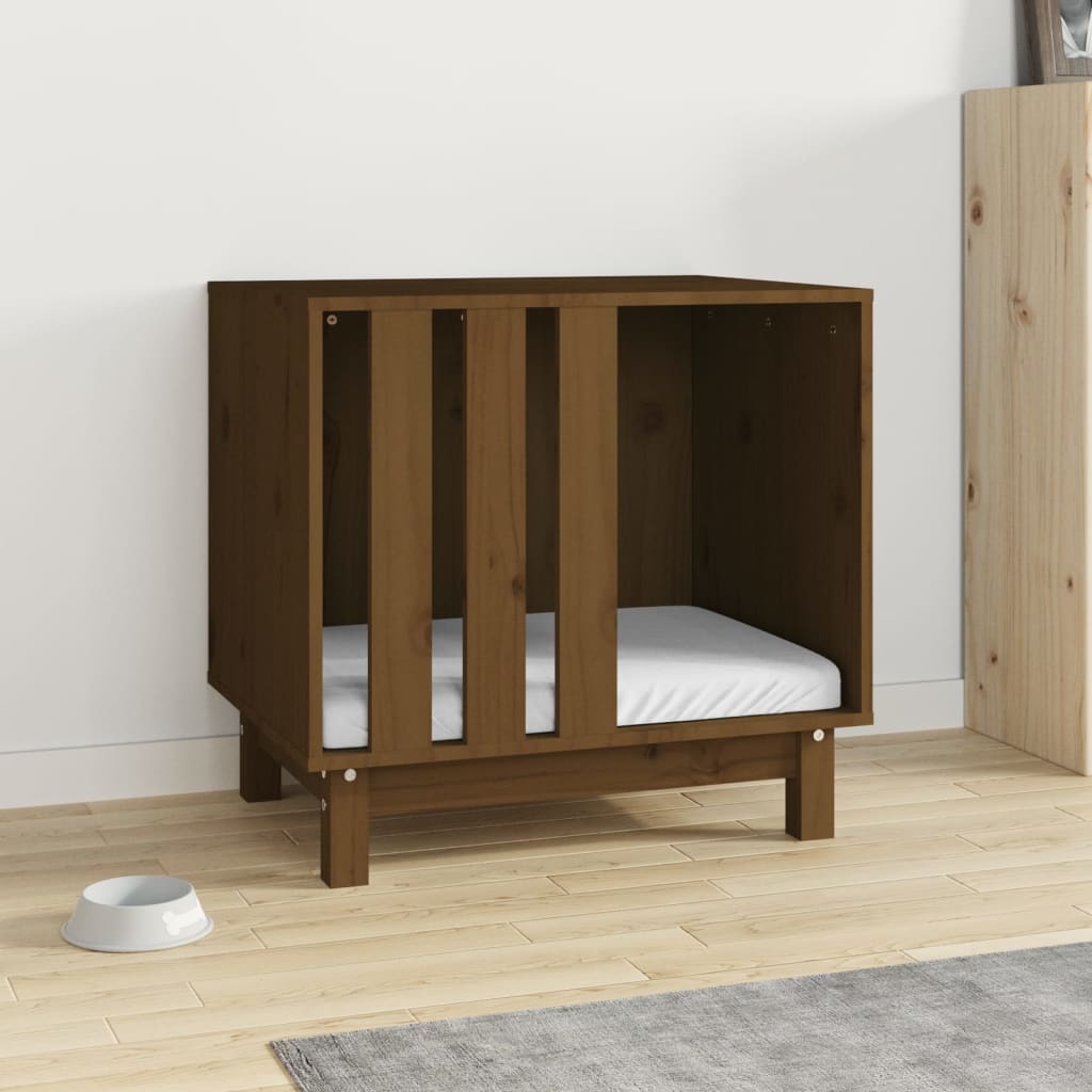 vidaXL Hondenhok 60x45x57 cm massief grenenhout honingbruin afbeelding