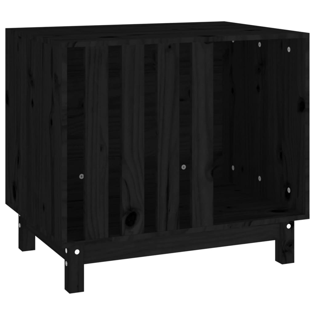 Niche d'intérieur en bois noir pour chien - 70x50x62 cm