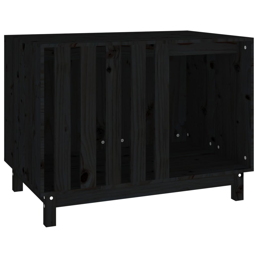 Niche d'intérieur en bois noir pour chien - 90x60x67 cm