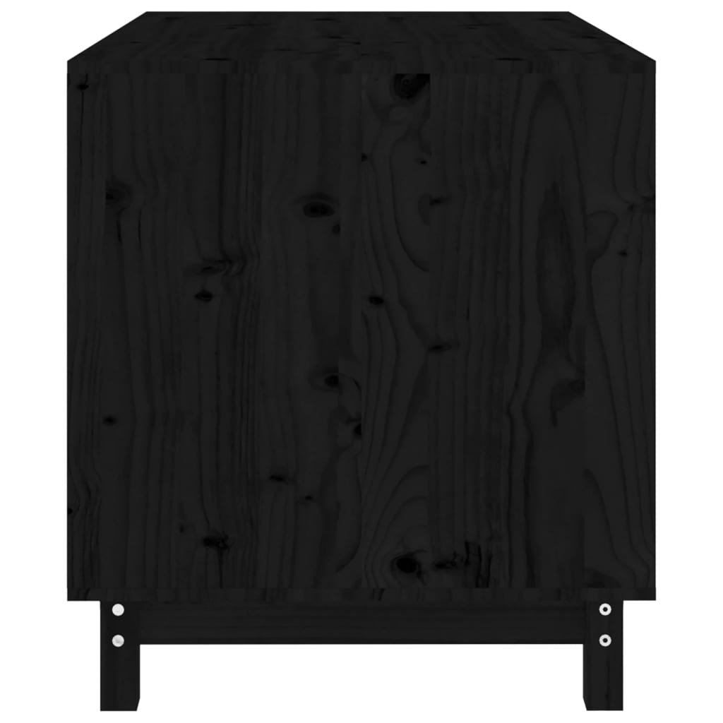 Niche d'intérieur en bois noir pour chien - 90x60x67 cm