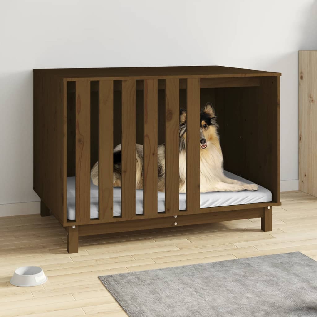 Niche d'intérieur en bois marron pour grand chien - 100x70x72 cm