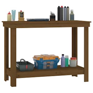 Dílenský stůl medově hnědý 110x50x80 cm masivní borovice - obrázek 4