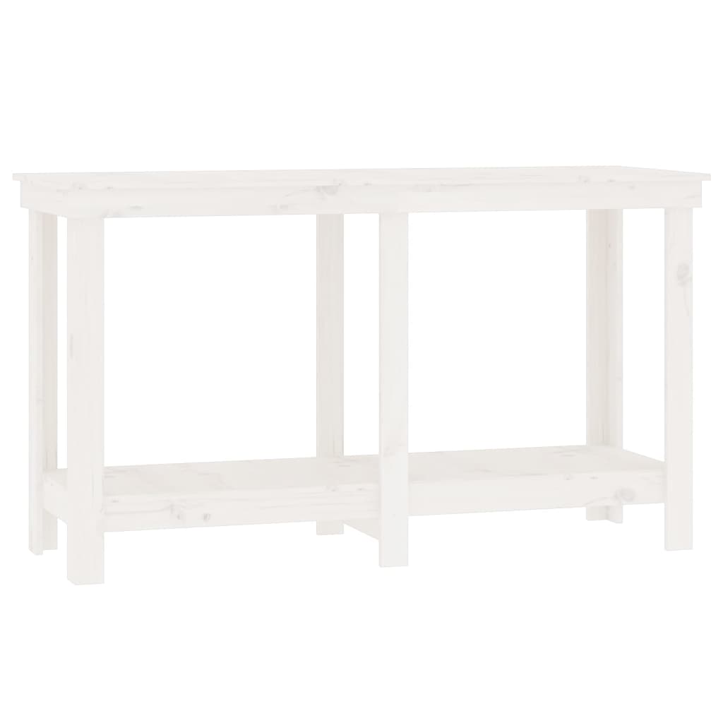 Dílenský stůl bílý 140x50x80 cm masivní borovice
