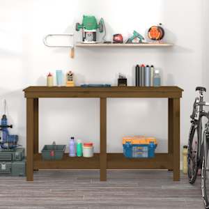 vidaXL Werkbank Honigbraun 140x50x80 cm Massivholz Kiefer